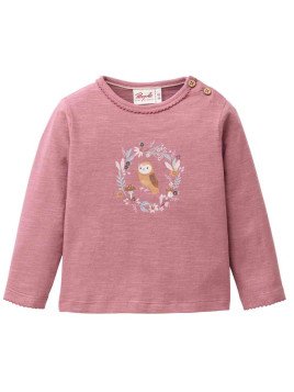 People Wear Organic - Bio Baby Langarmshirt mit Eulen-Druck