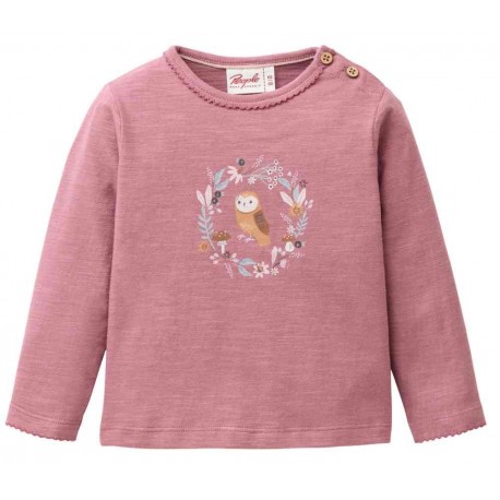 People Wear Organic - Bio Baby Langarmshirt mit Eulen-Druck