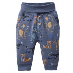People Wear Organic - Bio Kinder Sweathose mit Seitentaschen und Waldtieren-Allover