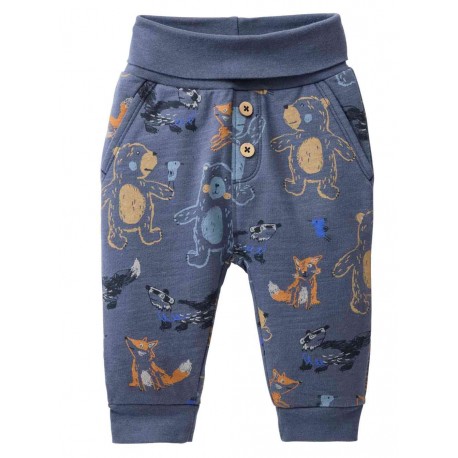 People Wear Organic - Bio Kinder Sweathose mit Seitentaschen und Waldtieren-Allover