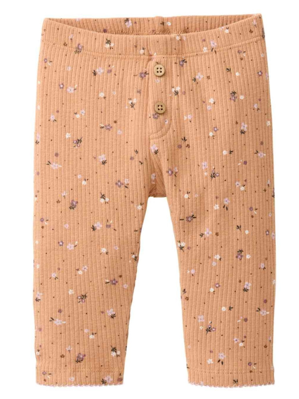 People Wear Organic - Bio Baby Leggings mit Blümchen-Allover, karamell