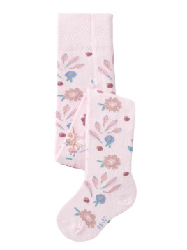 People Wear Organic - Bio Baby Strumpfhose mit Blümchen, rosa