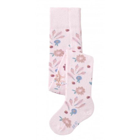 People Wear Organic - Bio Baby Strumpfhose mit Blümchen, rosa