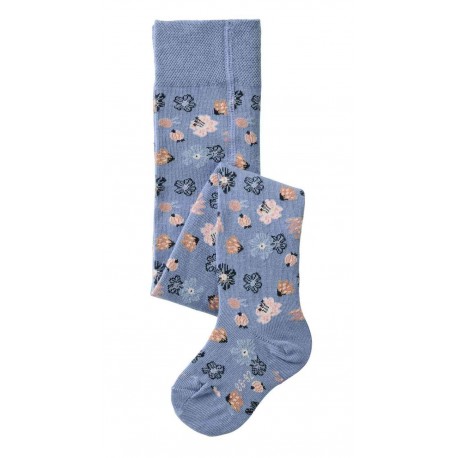 People Wear Organic - Bio Baby Strumpfhose mit Blümchen, blau