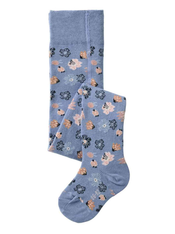 People Wear Organic - Bio Baby Strumpfhose mit Blümchen, blau