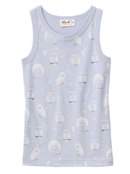 People Wear Organic - Bio Kinder Unterhemd mit Eulen-Allover