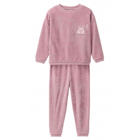 People Wear Organic - Bio Kinder Nicki Schlafanzug mit Eulen-Applikation