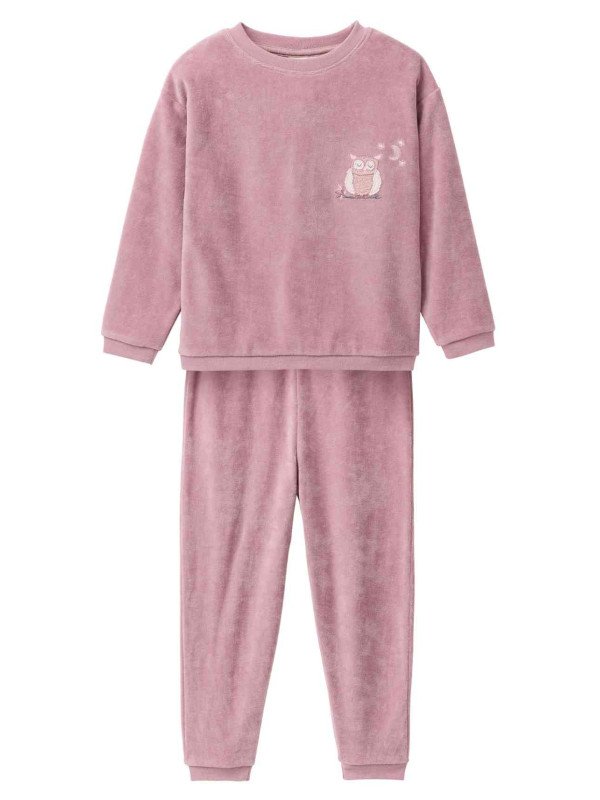 People Wear Organic - Bio Kinder Nicki Schlafanzug mit Eulen-Applikation