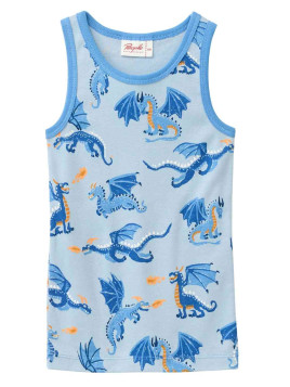People Wear Organic - Bio Kinder Unterhemd mit Drachen-Allover