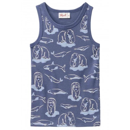 People Wear Organic - Bio Kinder Unterhemd mit Arktische Tiere-Allover