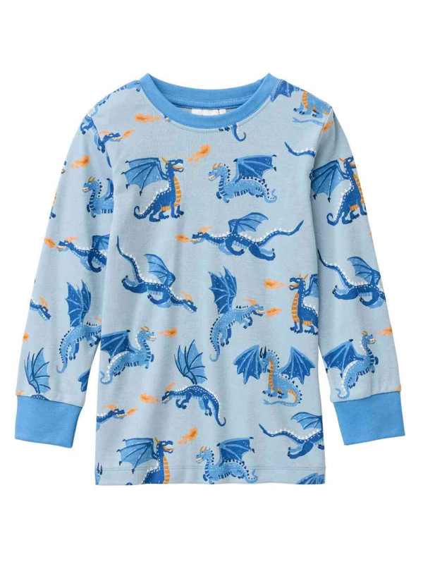 People Wear Organic - Bio Kinder Schlafanzug mit Drachen-Allover