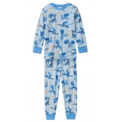 People Wear Organic - Bio Kinder Schlafanzug mit Drachen-Allover