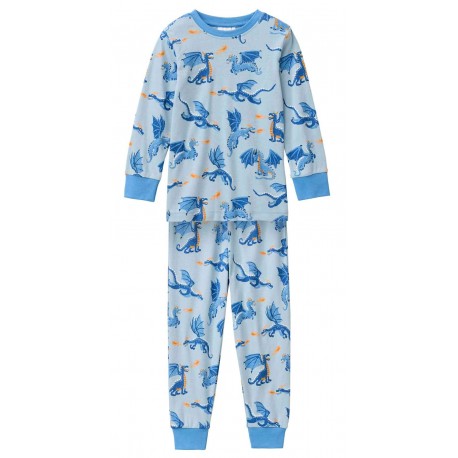 People Wear Organic - Bio Kinder Schlafanzug mit Drachen-Allover