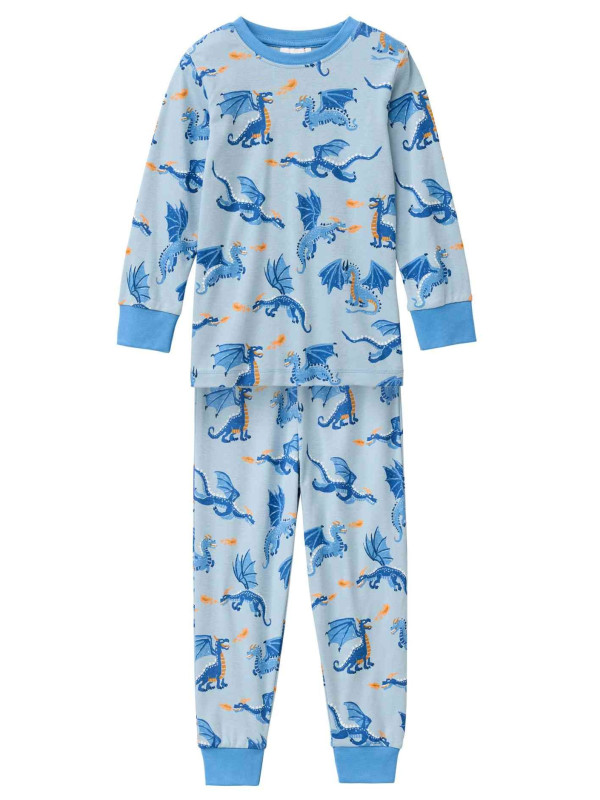 People Wear Organic - Bio Kinder Schlafanzug mit Drachen-Allover