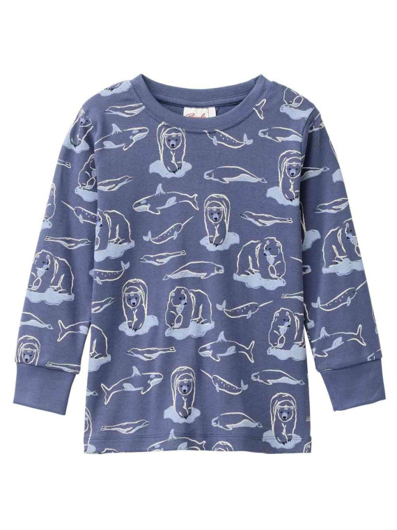 People Wear Organic - Bio Kinder Schlafanzug mit Arktische Tiere-Allover