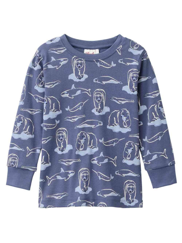 People Wear Organic - Bio Kinder Schlafanzug mit Arktische Tiere-Allover