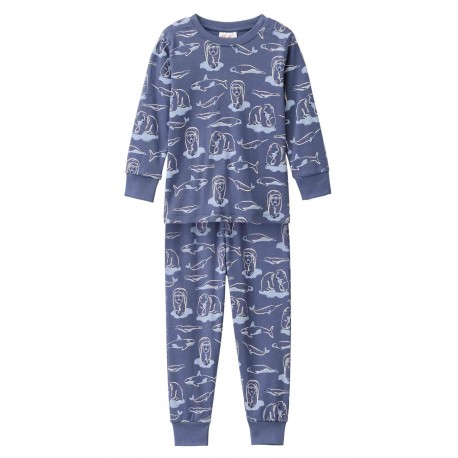 People Wear Organic - Bio Kinder Schlafanzug mit Arktische Tiere-Allover