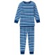 People Wear Organic - Bio Kinder Frottee Schlafanzug mit blauen Streifen