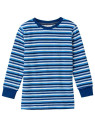 People Wear Organic - Bio Kinder Frottee Schlafanzug mit blauen Streifen