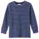 People Wear Organic - Bio Kinder Frottee Schlafanzug mit blauen Streifen, dunkelblau