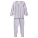 People Wear Organic - Bio Kinder Nicki Schlafanzug mit Streifen, flieder