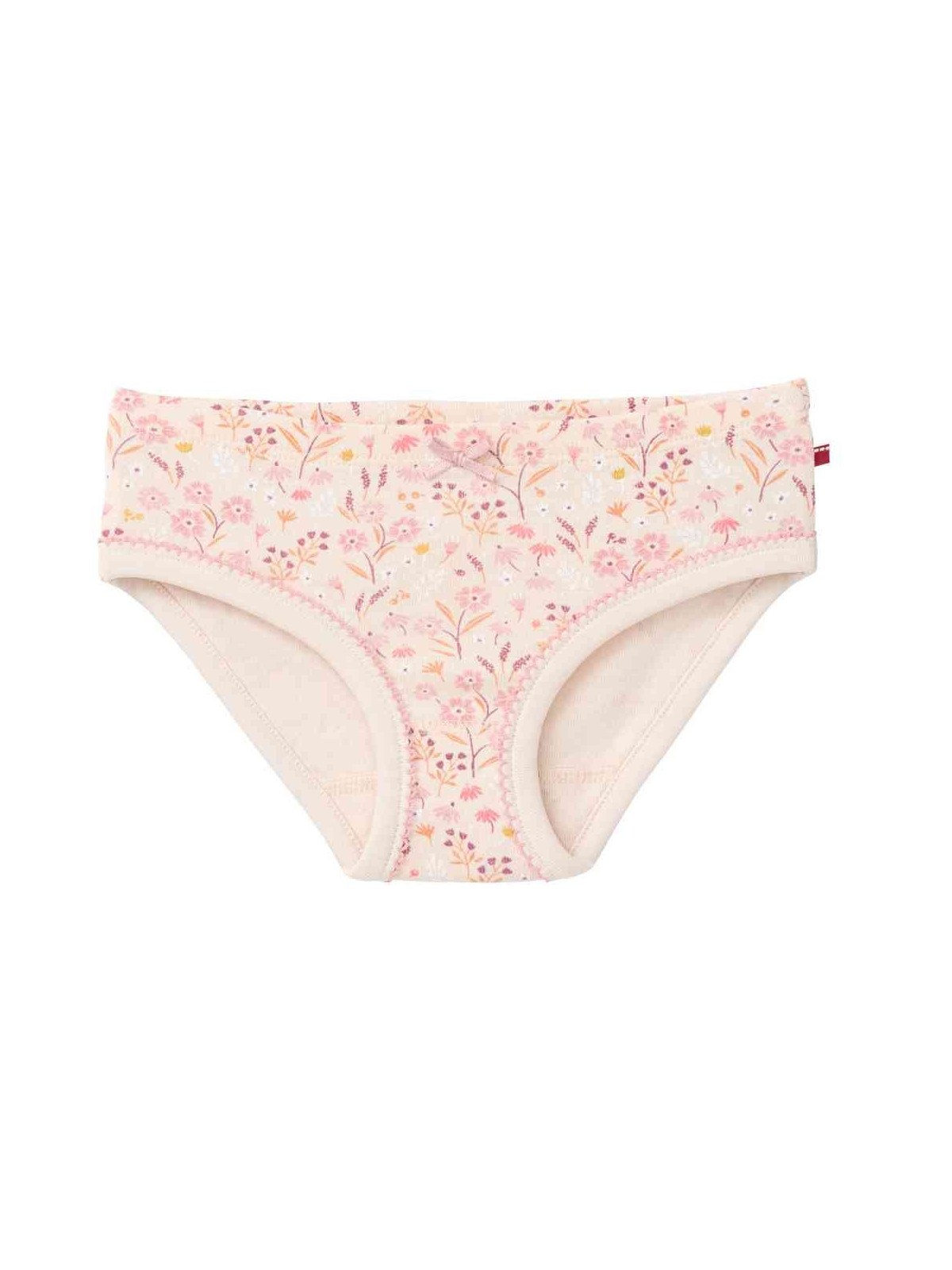 People Wear Organic - Bio Kinder Unterhosen Doppelpack mit Blumen-Allover/uni