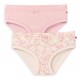 People Wear Organic - Bio Kinder Unterhosen Doppelpack mit Blumen-Allover/uni