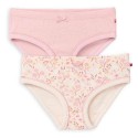 People Wear Organic - Bio Kinder Unterhosen Doppelpack mit Blumen-Allover/uni