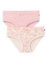 People Wear Organic - Bio Kinder Unterhosen Doppelpack mit Blumen-Allover/uni