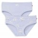 People Wear Organic - Bio Kinder Unterhosen Doppelpack mit Eulen-Allover/uni