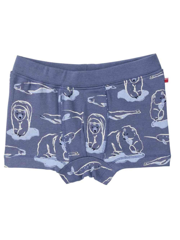 People Wear Organic - Bio Kinder Hipshorts Doppelpack mit Arktische Tiere-Allover/uni