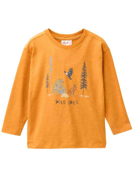 People Wear Organic - Bio Kinder Langarmshirt mit Wildtiere-Druck