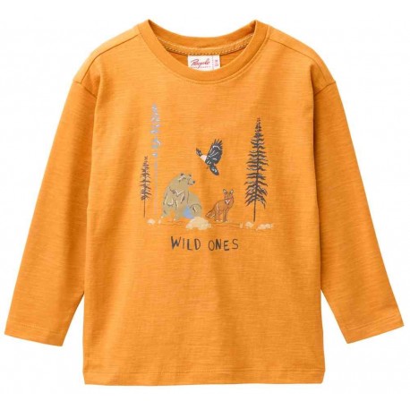 People Wear Organic - Bio Kinder Langarmshirt mit Wildtiere-Druck