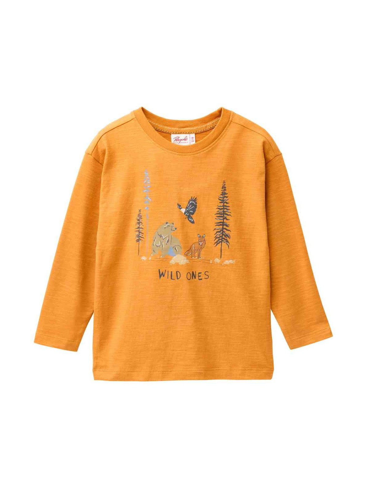 People Wear Organic - Bio Kinder Langarmshirt mit Wildtiere-Druck
