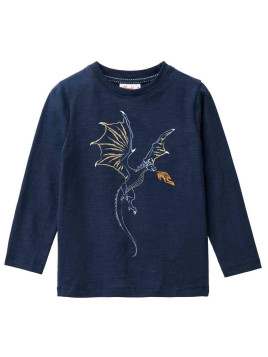 People Wear Organic - Bio Kinder Langarmshirt mit Drachen-Druck