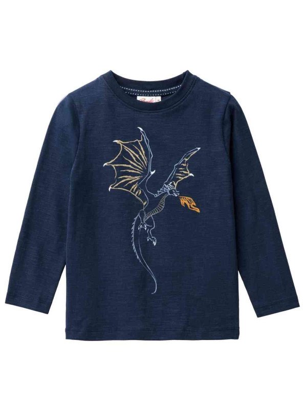 People Wear Organic - Bio Kinder Langarmshirt mit Drachen-Druck