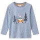 People Wear Organic - Bio Kinder Langarmshirt mit Campingbus-Applikation und Streifen