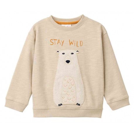 People Wear Organic - Bio Kinder Sweatshirt mit Bären-Applikation