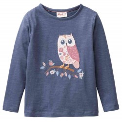 People Wear Organic - Bio Kinder Langarmshirt mit Eulen-Applikation