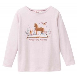 People Wear Organic - Bio Kinder Langarmshirt mit Pferde-Druck