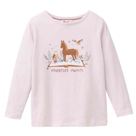 People Wear Organic - Bio Kinder Langarmshirt mit Pferde-Druck