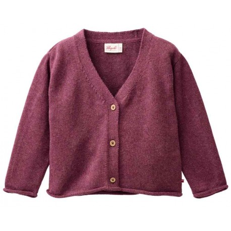 People Wear Organic - Bio Kinder Strickjacke, brombeer