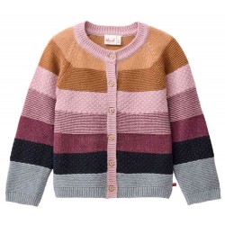People Wear Organic - Bio Kinder Strickjacke mit Struktur-Strick, bunt