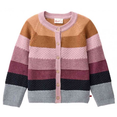 People Wear Organic - Bio Kinder Strickjacke mit Struktur-Strick, bunt