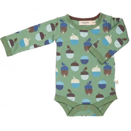 Pigeon - Bio Baby Body mit Eichel-Allover