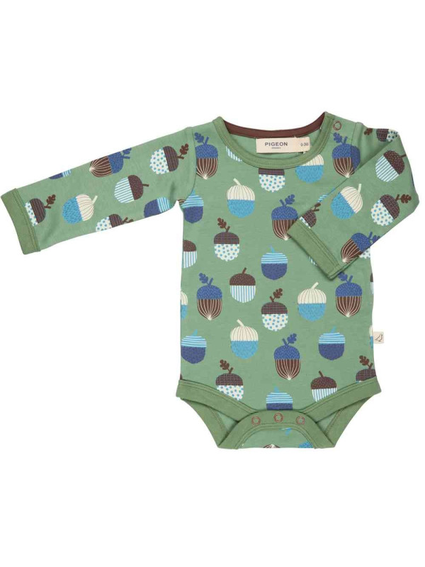 Pigeon - Bio Baby Body mit Eichel-Allover