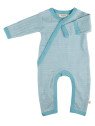 Pigeon - Bio Baby Strampler mit Streifen, türkis