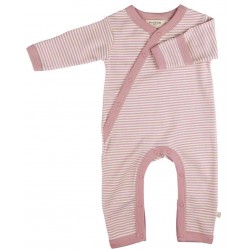 Pigeon - Bio Baby Strampler mit Streifen, rosa