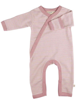 Pigeon - Bio Baby Strampler mit Streifen, rosa