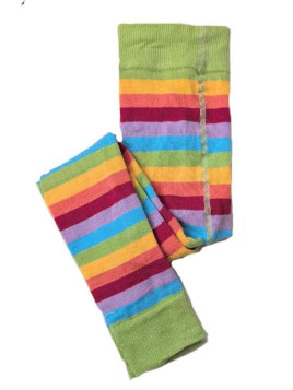 grödo Strumpf - Bio Kinder Strickleggings mit bunten Streifen, stachelbeere-sonne